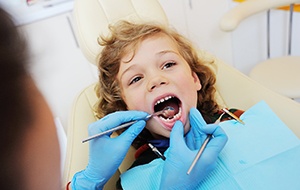 Child getting dental filling at Jacksonville dental office 