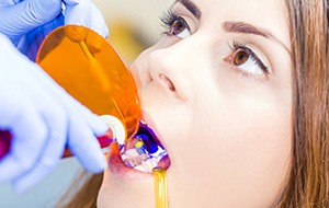 a patient undergoing dental bonding in Jacksonville