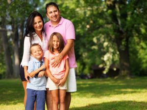 happy family of four