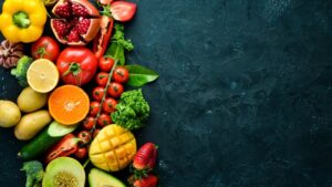 Assorted fruits and vegetables.